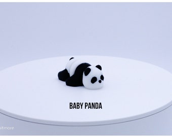 Adorable Baby Panda Flexible Keychain - Fun Fidget Toy - Unique 3D Printed Gift