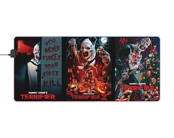 Terrifier Movie Poster XXL Mouse Mat: Art the Clown RGB Gaming Accessory
