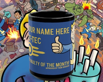 Personalised VAULT-TEC 11oz Gift Mug inspired by Fallout with Vault Boy