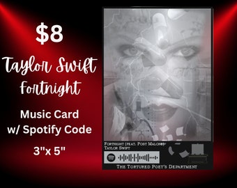 Taylor Swift/Fortnight Music Card with unique interpretation art with Spotify code