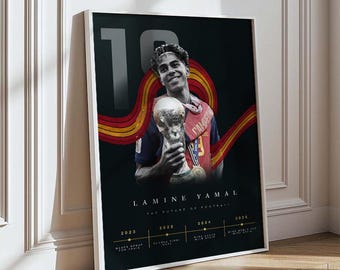 Lamine Yamal Spain Poster | Football Wall Art Print | World Cup 2026 Gift | Spain National Team Decor | Modern Football Print