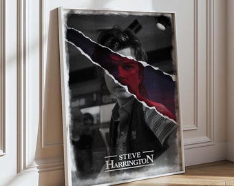 Steve Harrington Poster | Stranger Things Inspired Wall Art | Hawkins Fan Art Print | Retro 80s Netflix TV Series Decor