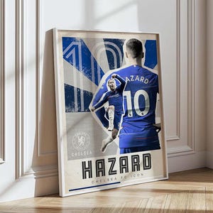 Eden Hazard Chelsea FC Retro football poster prints | 2000’s Premier League Icon | Digital download wall art | suitable for A3 & A4