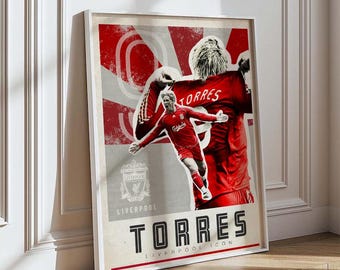 Fernando Torres Liverpool FC Poster – Vintage Football Art