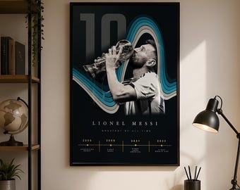 Lionel Messi Argentina World Cup Poster | Minimal Football Wall Art Print | Modern Sports Decor | Digital Download | Gift for Football Fans