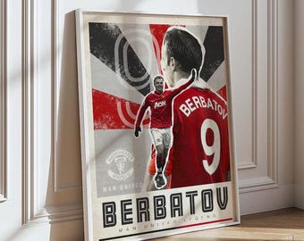 Dimitar Berbatov Poster – Manchester United Football Art