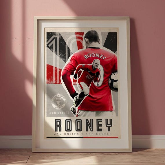 Poster Wayne Rooney Man Utd - Photo Print Tailles A5 à A0 - NEUF