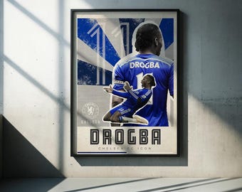 Didier Drogba Poster – Chelsea FC Football Wall Art