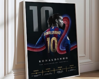 Ronaldinho Football Poster | 2000s Football Wall Art | Number 10 Print