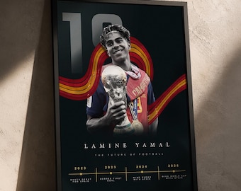 Lamine Yamal Spain World Cup Poster 2026 | Minimal Football Wall Art Print | Modern Sports Decor | Digital Download | Gift for Football Fans