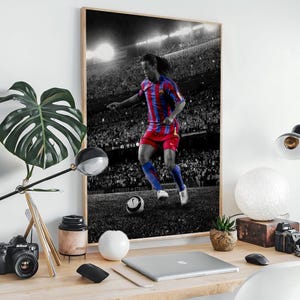 Ronaldinho FC Barcelona poster prints | La Liga Brazilian Icon | Digital download wall art | suitable for A3 & A4