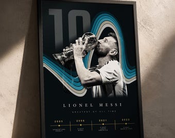 Lionel Messi Argentina World Cup Poster | Minimal Football Wall Art Print | Modern Sports Decor | A3 Football Print | Gift for Football Fans