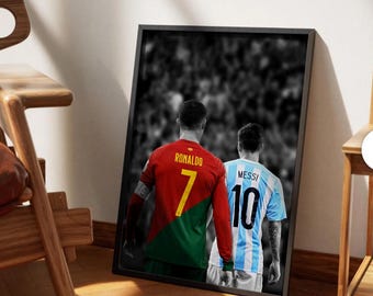 Ronaldo and Messi Poster | La Liga, Portugal vs Argentina Print