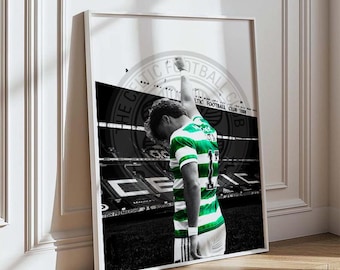 Jota Celtic FC black and white football poster prints | SPL Portugal Icon | Digital download wall art | suitable for A3 & A4
