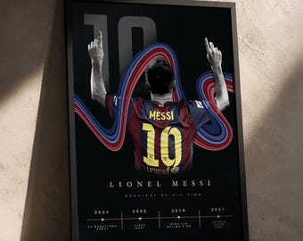 Lionel Messi FC Barcelona Poster | Minimal Football Wall Art Print | Modern Sports Decor | A3 Football Print | Gift for Football Fans