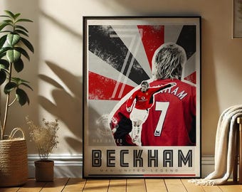 David Beckham Man United Poster | 90's England Icon (Digital Download)