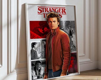 Steve Harrington Poster | Stranger Things Inspired Wall Art | Hawkins Fan Art Print | Retro TV Series Poster | 80s Netflix Decor