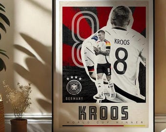 Toni Kroos Germany Retro Fussball Poster | Weltmeisterin (Digital Download)