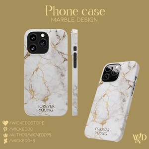 Marble Phone Case - Forever Young - Stylish Accessories - Protective iPhone Case - Unique Phone Case - Gift for Her - Trendy Phone Case