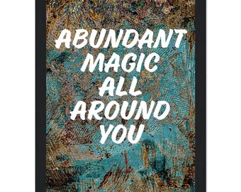 Manifestation Framed Poster Empowering Abundance Affirmation Wall Art Home Office Decor Inspiration Success Mindfulness Positive Vibrations
