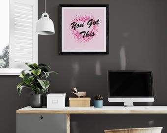 Affirmations for Women Empowerment Self Love Square Pink Print  Motivational Wall Art Confidence and Empowerment Inspirational Quote Decor