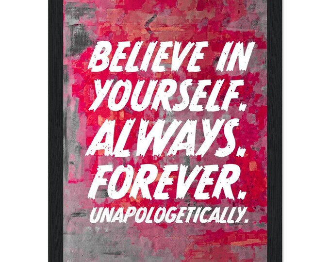Self-Belief Poster I Believe in Myself Empowering Print Confidence Personal Growth Motivational Wall Decor for Home & Office