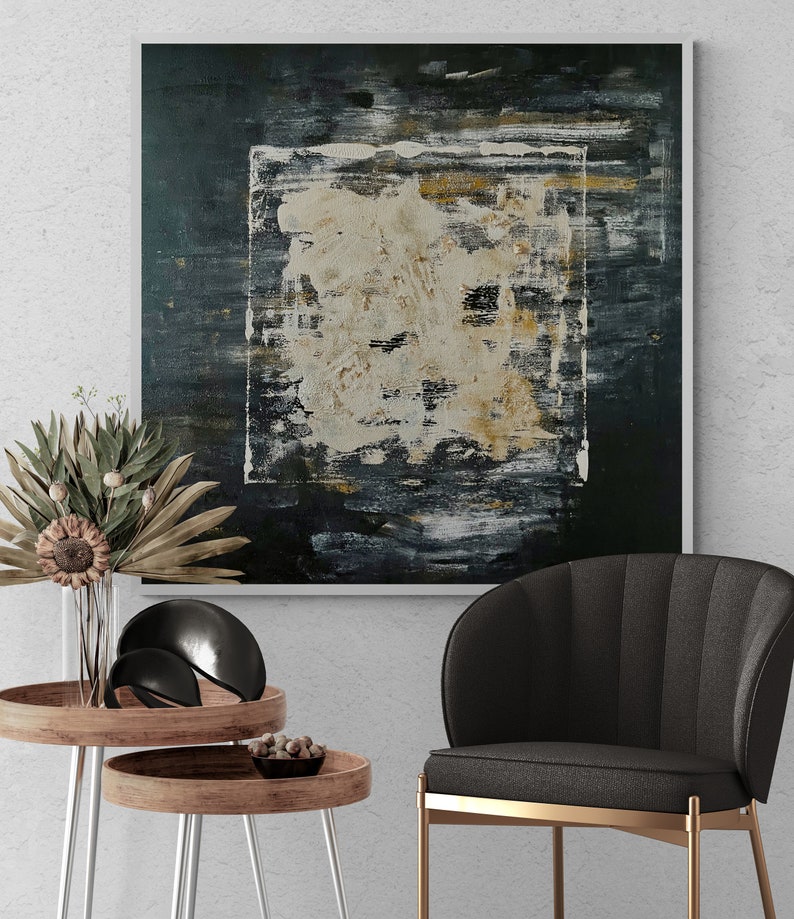 Luxury Gold and Black Wall Decor W Canvas Painting & Living Room Large