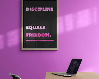 Motivational Wall Art Inspirational Quotes Poster Positive Affirmation Art Encouraging Words Print Uplifting Office Decor Discipline Quote