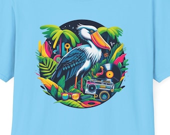 Pop Art Shoebill Stork T-Shirt: Funky Bird Lover Tee