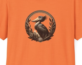 Camiseta con el escudo de la cigüeña picozapato: regalo para los amantes de las aves