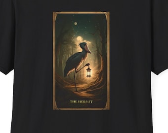 Shoebill Stork Tarot Card T-Shirt: The Hermit Design