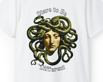 Medusa Graphic Tee: Greek Mythology Snake Shirt