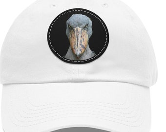 Shoebill Stork Leather Patch Baseball Cap - Unieke hoed met wildlife-thema, prehistorische vogel, vogelliefhebbers, verschillende kleuren