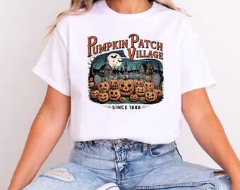 Retro Pumpkin Patch T-Shirt: Unisex Halloween Tee, Fall Apparel