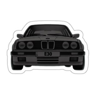 BMW E30 M3 3 Series Stickers, Front View, Euro Car Enthusiast Gift, BMW German Engineering, e30 Die Cut, bmw lover, m3 lover