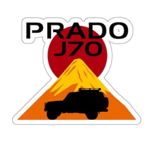 Toyota Prado Land Cruiser 4WD J70 Offroad, Car Decals, Vehicle Accessories, Laptop Decals, Unique Gift, JDM Truck Kiss-Cut Stickers, 4x4