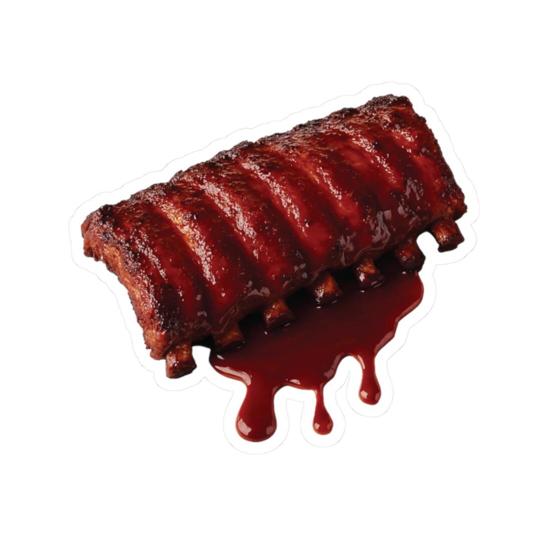BBQ Ribs Sticker: Glossy Vinyl Summer Grill Decor - Etsy
