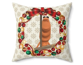 Marcus the Worm Christmas Pillow, Snowflake, VR Chat Lover