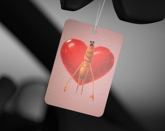 Marcus the Worm Car Air Freshener | Playful Illustration, New Car Scent