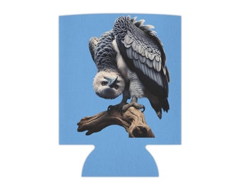 Harpy Eagle Can Koozie - Raffreddatore per lattine con design del pesce persico capovolto, Amante dell'Aquila Arpia, Amanti degli uccelli, Uccelli di TikTok, Blu
