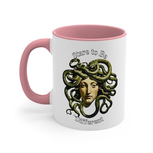 Medusa Stare to be Different Coffee Mug, Greek Mythology, Greece History Gift, Ceramic Mug, 11oz, Snakes, Goddess Medusa Mug, Gifts for her