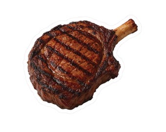 Pegatina de vinilo para barbacoa de chuletón de vaquero: regalo para amantes de la carne