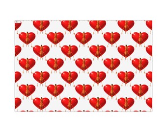 Marcus the Worm Valentine's Day Gift Wrapping Paper, Satin or Matte