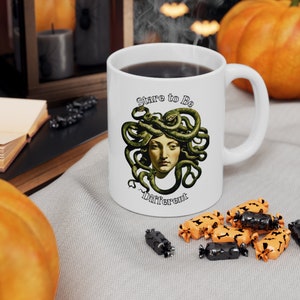 Medusa Stare to be Different Coffee Mug, Greek Mythology, Greece History Gift, Ceramic Mug, 11oz, Snakes, Goddess Medusa Mug, Gifts for her