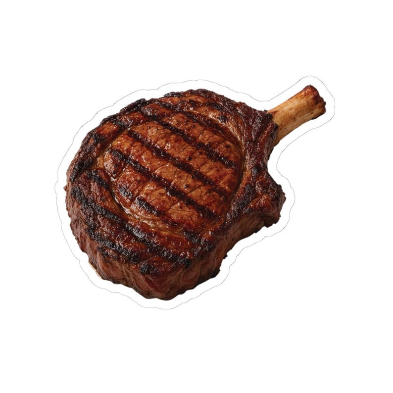 Cowboy Ribeye Steak BBQ Vinyl Sticker: Meat Lover Gift image 8