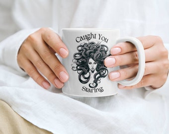 Medusa Mug: Greek Mythology Ceramic Coffee Cup, 11oz