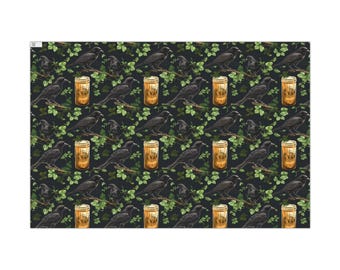 St. Patrick's Day Crow & Whiskey Luck of the Irish Cheers Wrapping Paper