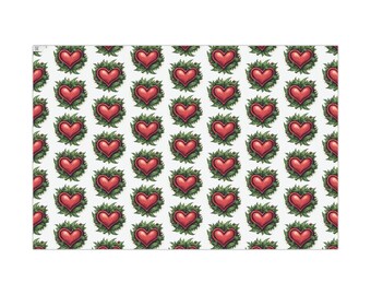 Valentine's Day Marijuana, Weed, Pot Heart Wrapping Paper, Weed Lover, Pot Lover, Marijuana Lover, Stoner, Weed Art, 420, Cannabis Lover