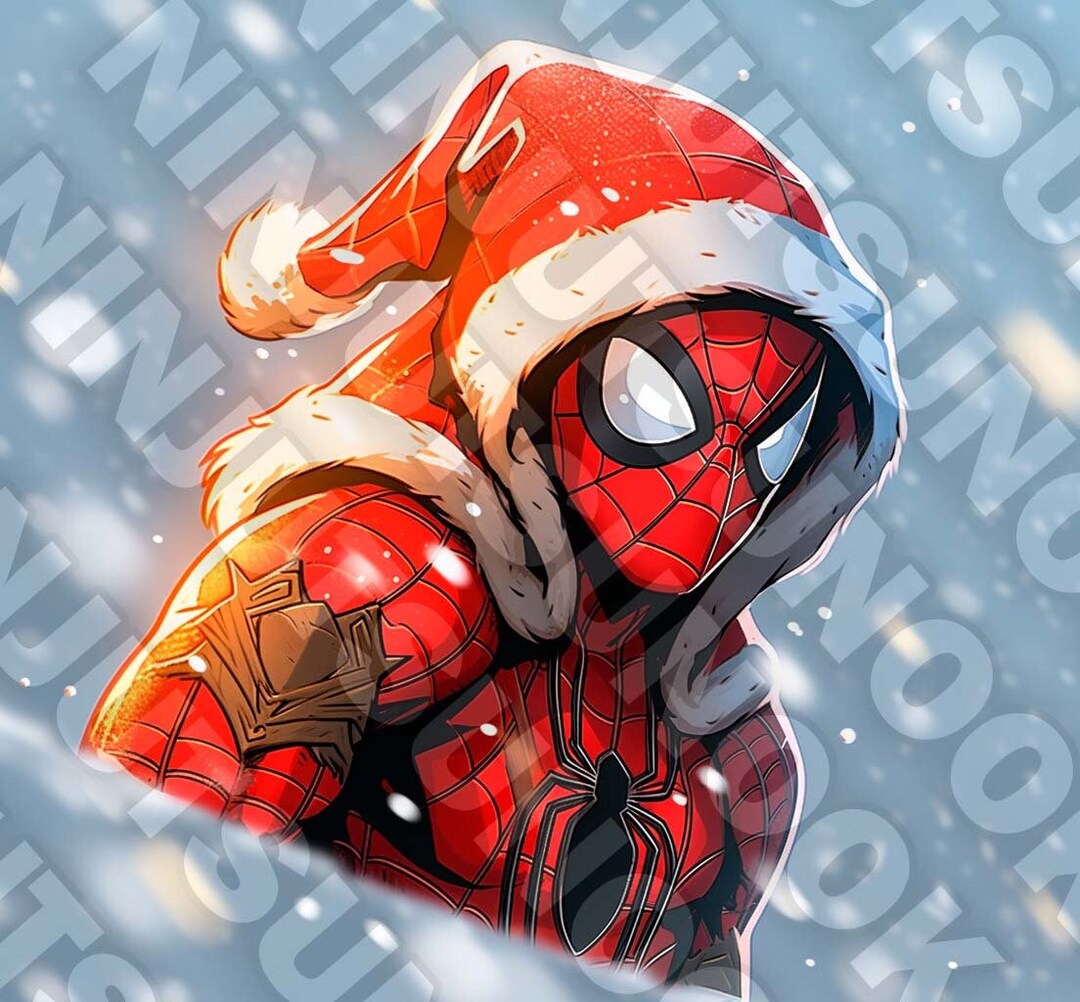 Set of 6 Christmas Spider-man for Ornament Decor Kid, Mug, Clipart