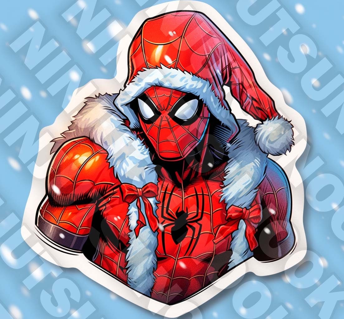 Set of 6 Christmas Spider-man for Ornament Decor Kid, Mug, Clipart
